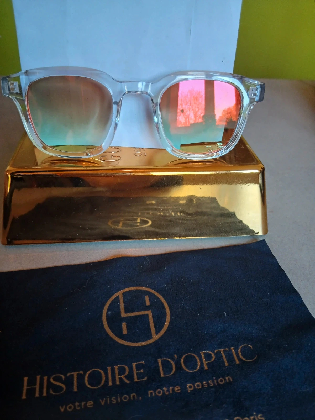 Óculos de sol Cristal e Lentes Espelhadas Rosa - Histoire d’Optic Paris – photo 3
